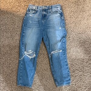 Zara Distressed Blue Cropped Jeans